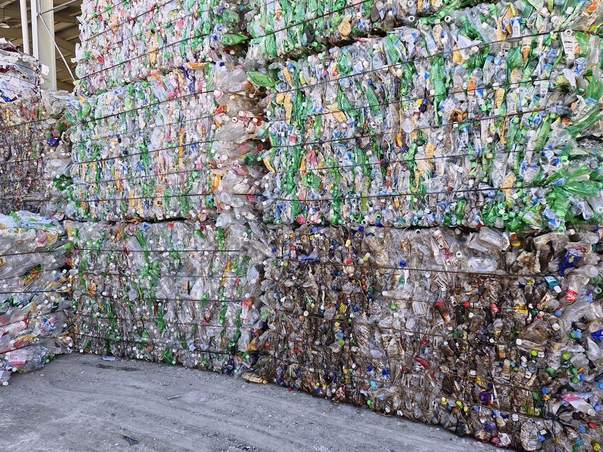 Baled PET bottles