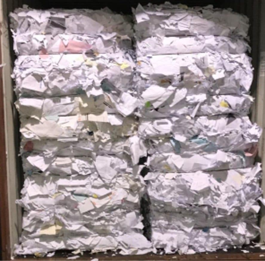 Baled sorted office paper