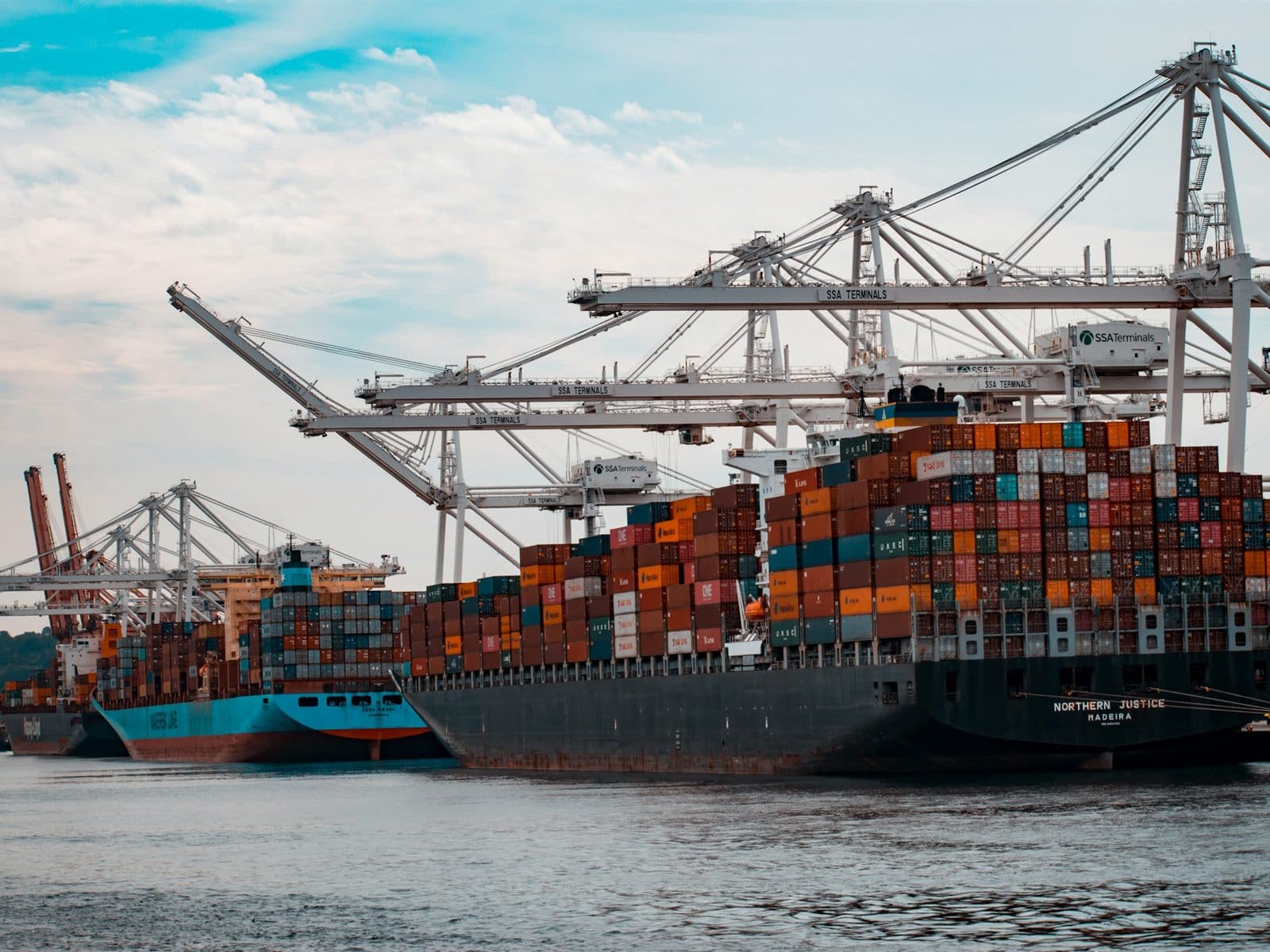 A 40-foot container waiting for export
